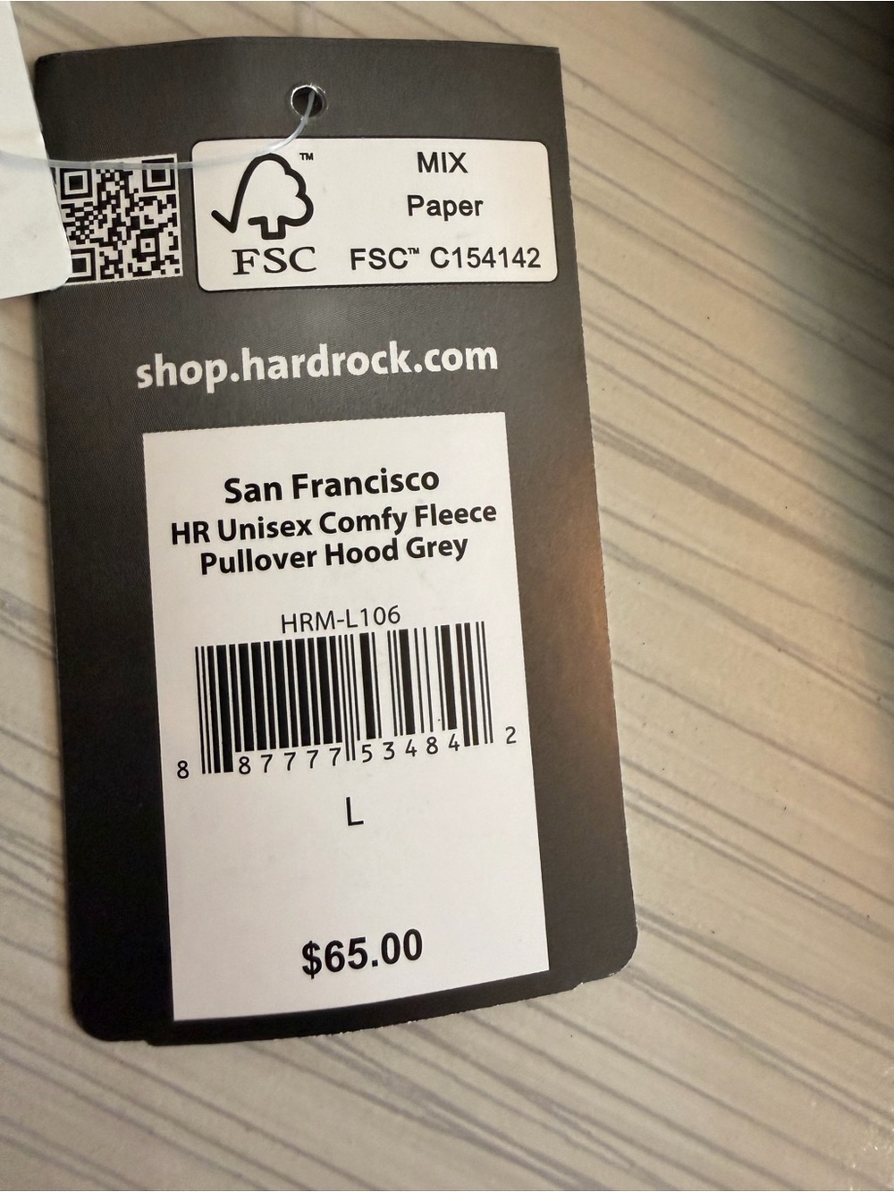 NWT Unisex Hard Rock Cafe San Francisco Gray Hoodie - Picture 7 of 7